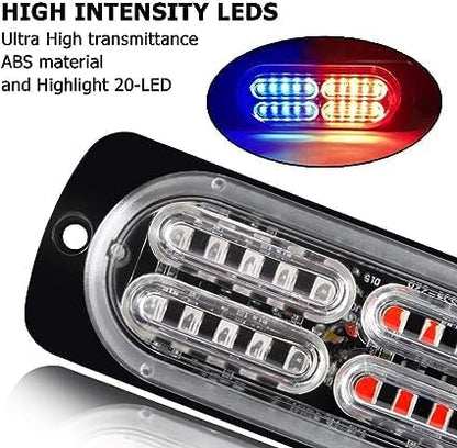 SHANJIA LED-20T 20LED Car Side Marker Lights 4-Pack