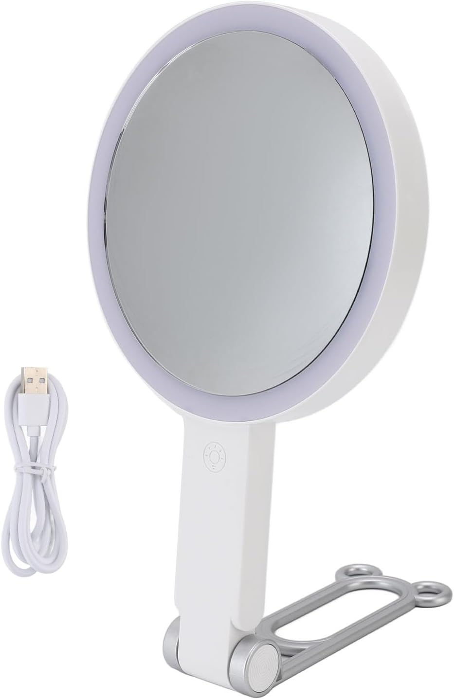 Travel Makeup Mirror with Dual 1X/5X Magnification and LED Light