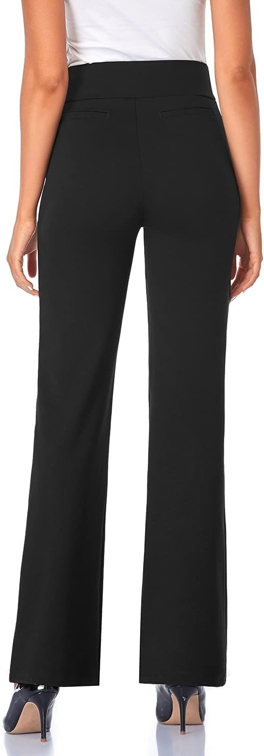 Tapata Women's High-Waist Stretchy Bootcut Pants – Office Ready Dress Trousers