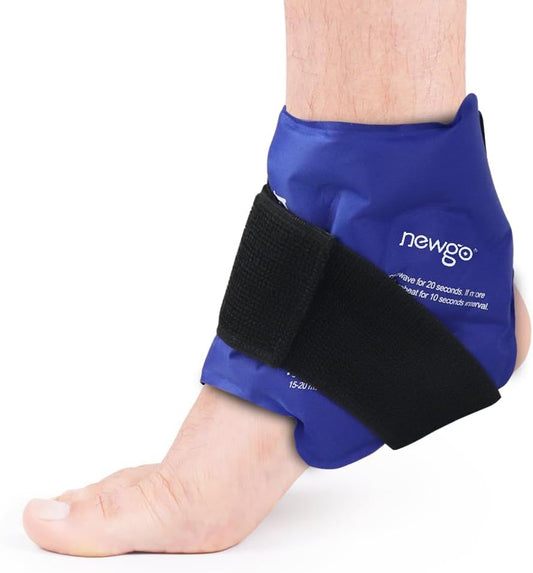 NEWGO Reusable Ankle Ice Pack Wrap for Pain Relief & Injury Recovery