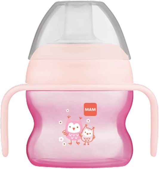 MAM Starter Sippy Cup with Spill-Free Spout and Non-Slip Handles Pink
