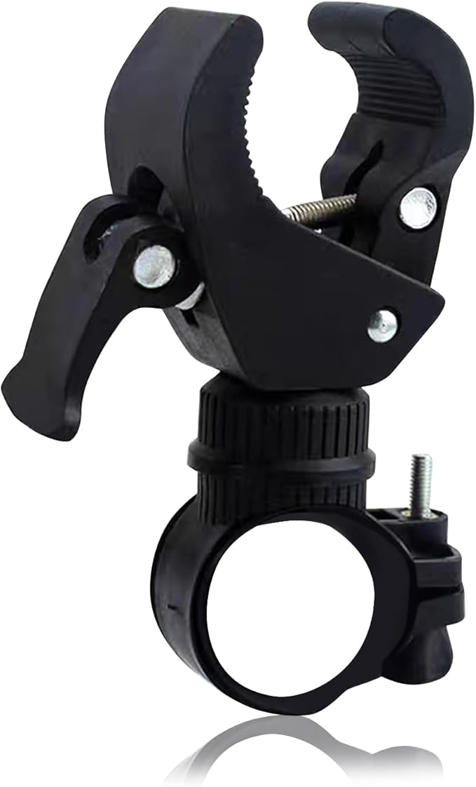 Universal 360° Rotating Bike Light Mount – Black, Fits 20-35mm Handlebars