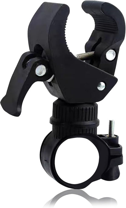 Universal 360° Rotating Bike Light Mount – Black, Fits 20-35mm Handlebars
