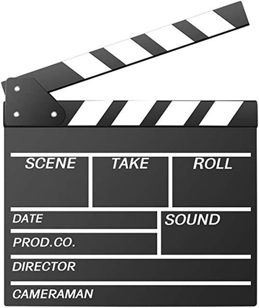 Movie Film Clap Board - Hollywood Clapper Board with Pen