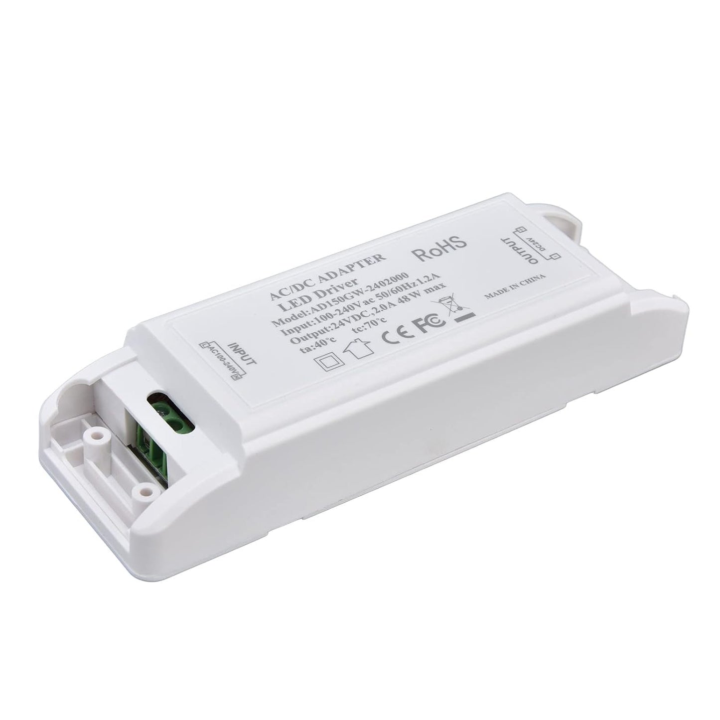 plplaaoo 48W LED Driver 24V DC 2A Transformer Power Supply Adapter