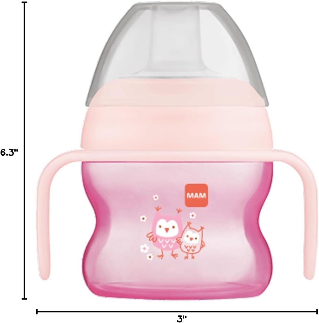 MAM Starter Sippy Cup with Spill-Free Spout and Non-Slip Handles Pink