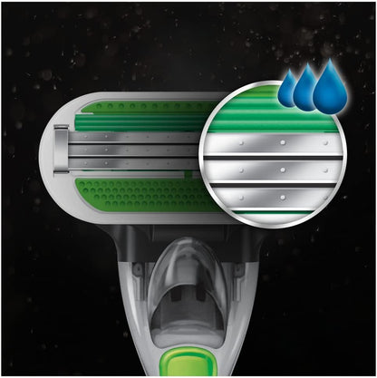 Gillette Men's Body Razor with Triple Blade, Wet Shave, Green