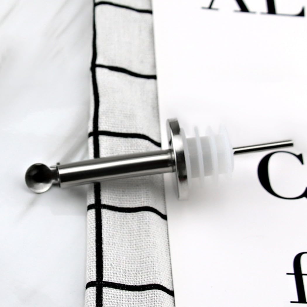 Premium Stainless Steel Wine Bottle Stoppers Set of 5 with Leakproof Pourers