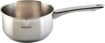 WECOOK! 12 cm Pro Stainless Steel Saucepan – 700 ml, Matte Finish