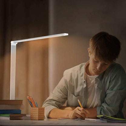 Daover LED Desk Lamp Dimmable USB Swivelling Office Table Lamp 5 Colour Temperatures White