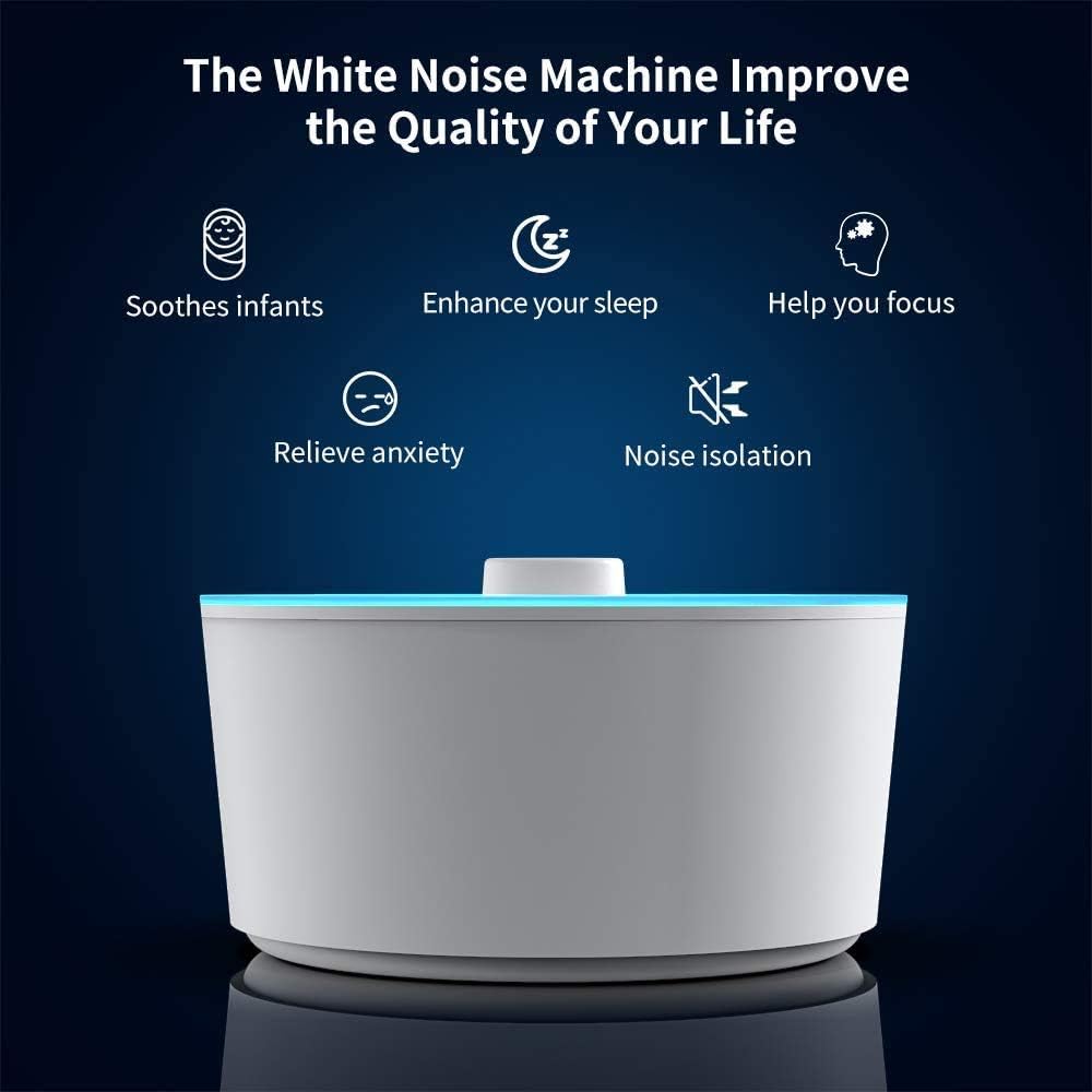 RENPHO Rechargeable White Noise Machine with 8 Night Lights