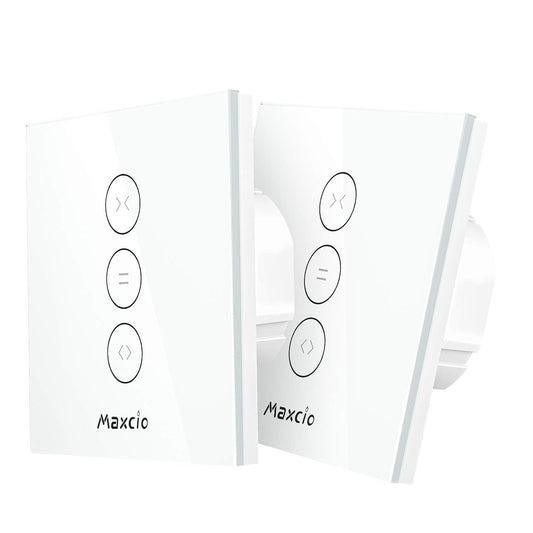 Maxcio WiFi Roller Shutter Switch, Roller Shutter Blinds WiFi Switch Compatible with Alexa and Google Home, Touch WiFi Switch, Timer and Share【Need a Neutral Line】 (2 Packs)