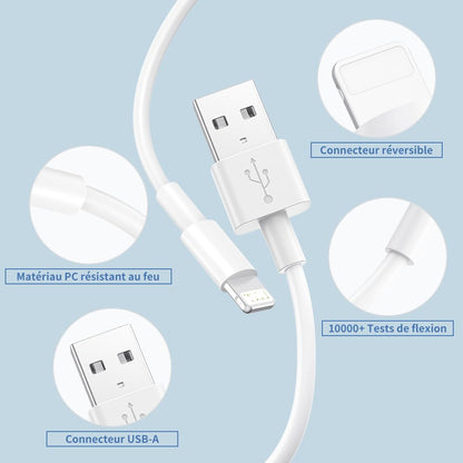 Romalux 4-Pack iPhone Charger Cable 2M and 5W USB Wall Adapter Compatible with iPhone 14 13 12 11 Pro Max XR X XS 8 7 6S 6 Plus SE 5S 5 5C iPad