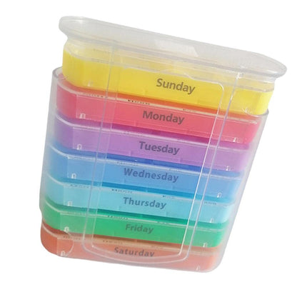 Enakshi 4‑Weekly Pill Organizer with 28 Color‑Coded Compartments – Travel‑Friendly