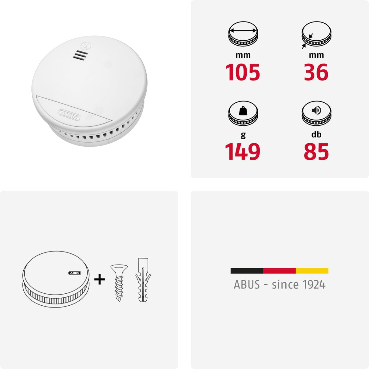 ABUS Smoke Detector White 85dB