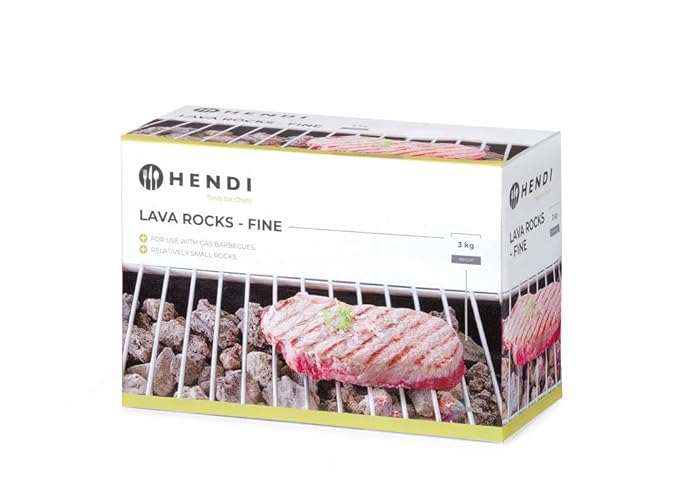 HENDI Lava Stone for Gas Grills, Even Heat Distribution, 6.6 lbs