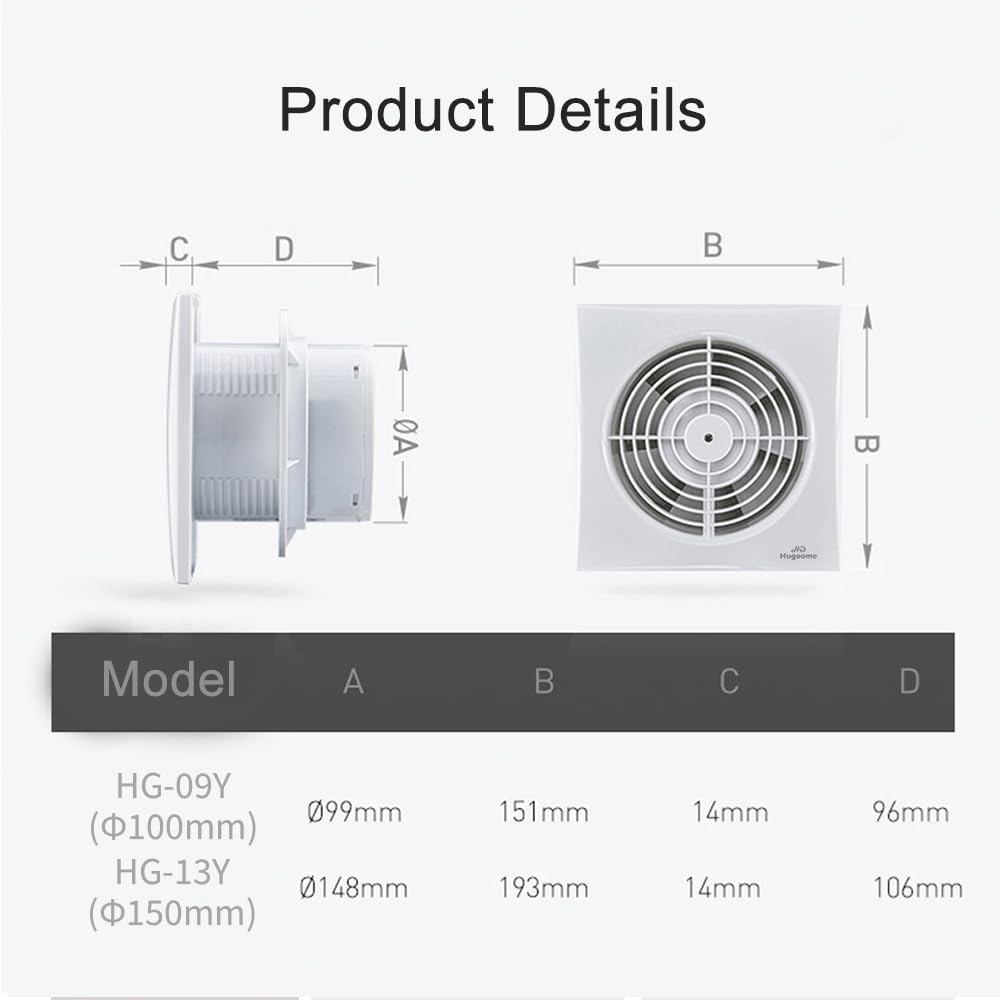 HUGOOME HG-13Y Exhaust Fan 320m³/h 20W