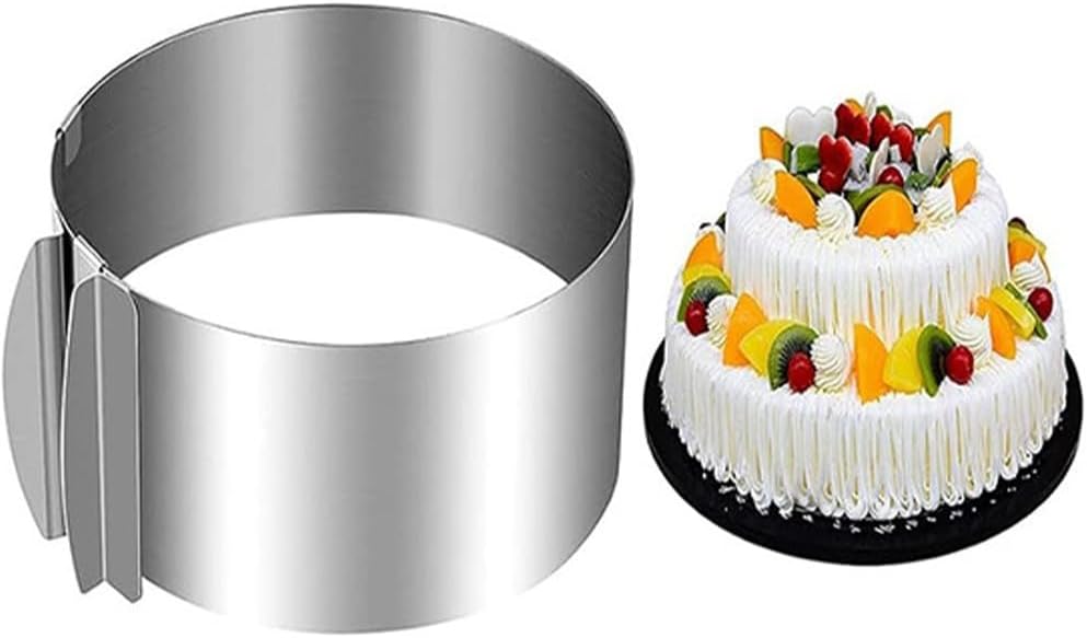 Adjustable Stainless Steel Mousse Cake Ring 16-30cm Silver