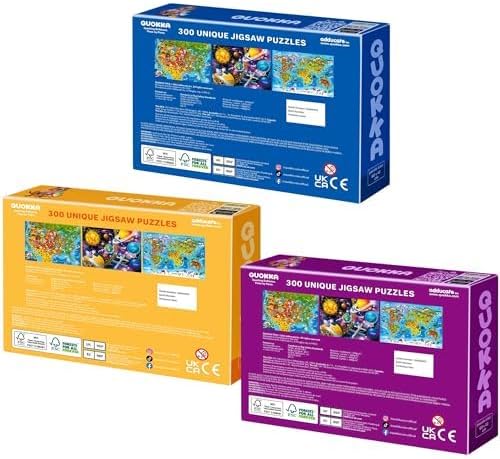 QUOKKA 100-Piece Educational Floor Puzzle – World, Europe, Space