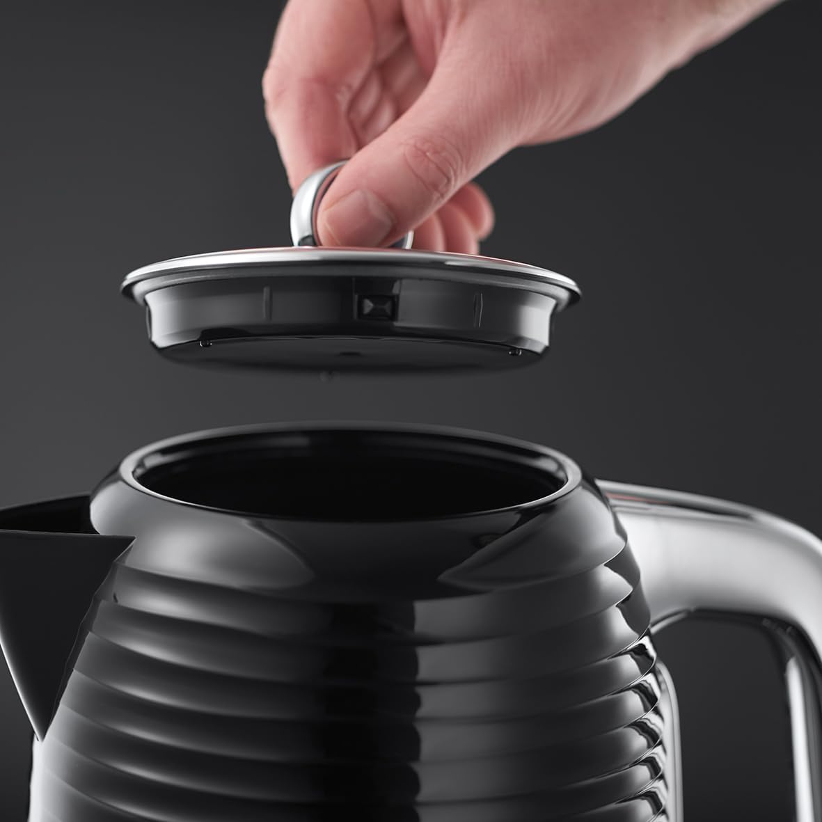 Russell Hobbs Inspire 1.7L Black High-Gloss Electric Kettle