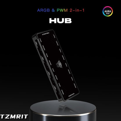 JL8 ARGB PWM Fan HUB – 8-Port 4-Pin PC Fan Controller with Magnetic Suction Backboard