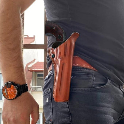 Premium Brown Leather Paddle OWB Revolver Holster for Blackhawk 4.6" - Gomix Brands Outlet