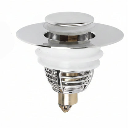 Miskall Wash Basin Bounce Drain Filter 2-Piece Pop Up Sink Drain Stopper Kitchen Bathroom Plug