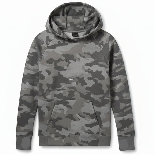 All in Motion Boys' Fleece Hooded Sweatshirt White Camo