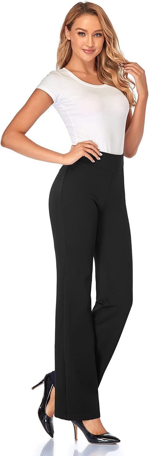 Tapata Women's High-Waist Stretchy Bootcut Pants – Office Ready Dress Trousers