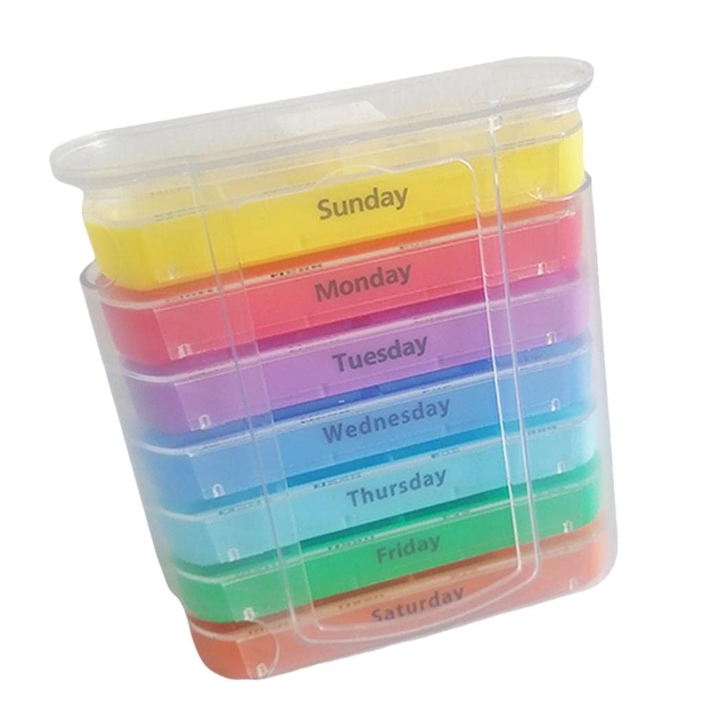 Enakshi 4‑Weekly Pill Organizer with 28 Color‑Coded Compartments – Travel‑Friendly
