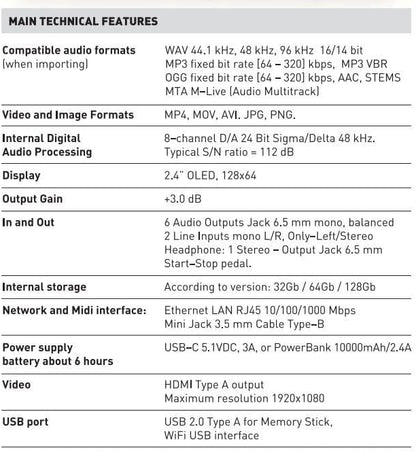 M-Live BBEAT 32 Live Backing Tracks Player with 32GB Storage and Video Sync