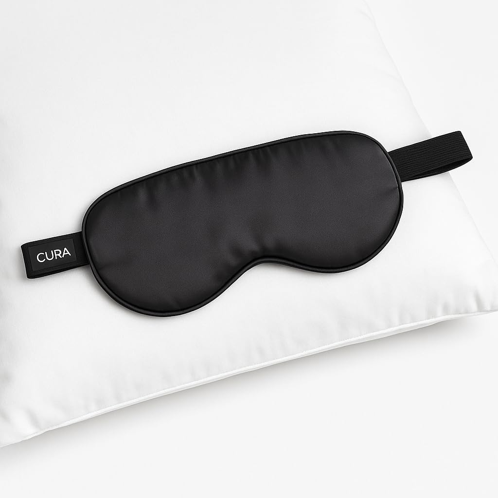 CURA Weighted Bamboo Sleep Eye Mask with Adjustable Strap