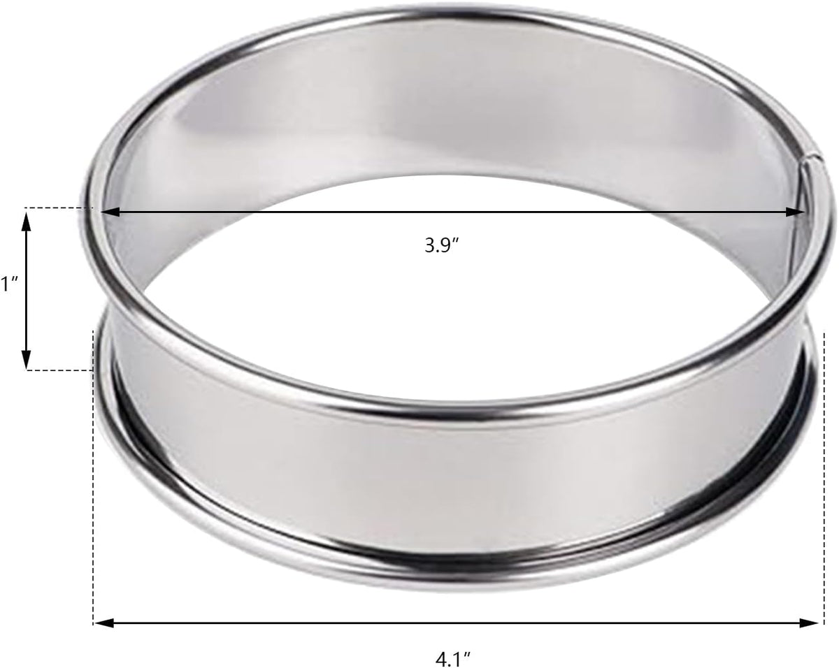 TRBIDRBO English Muffin Rings 6 Pack 10 cm Stainless Steel