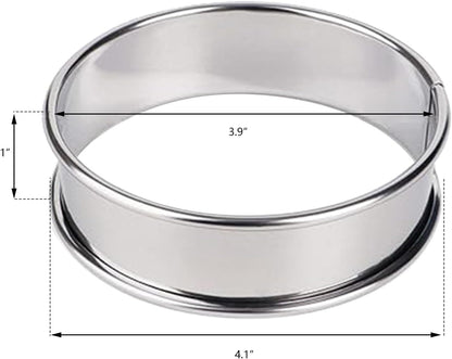 TRBIDRBO English Muffin Rings 6 Pack 10 cm Stainless Steel