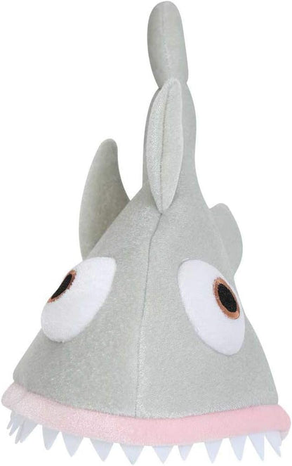 Grey-White Shark Shaped Carnival Hat with Teeth, Eyes & Fins