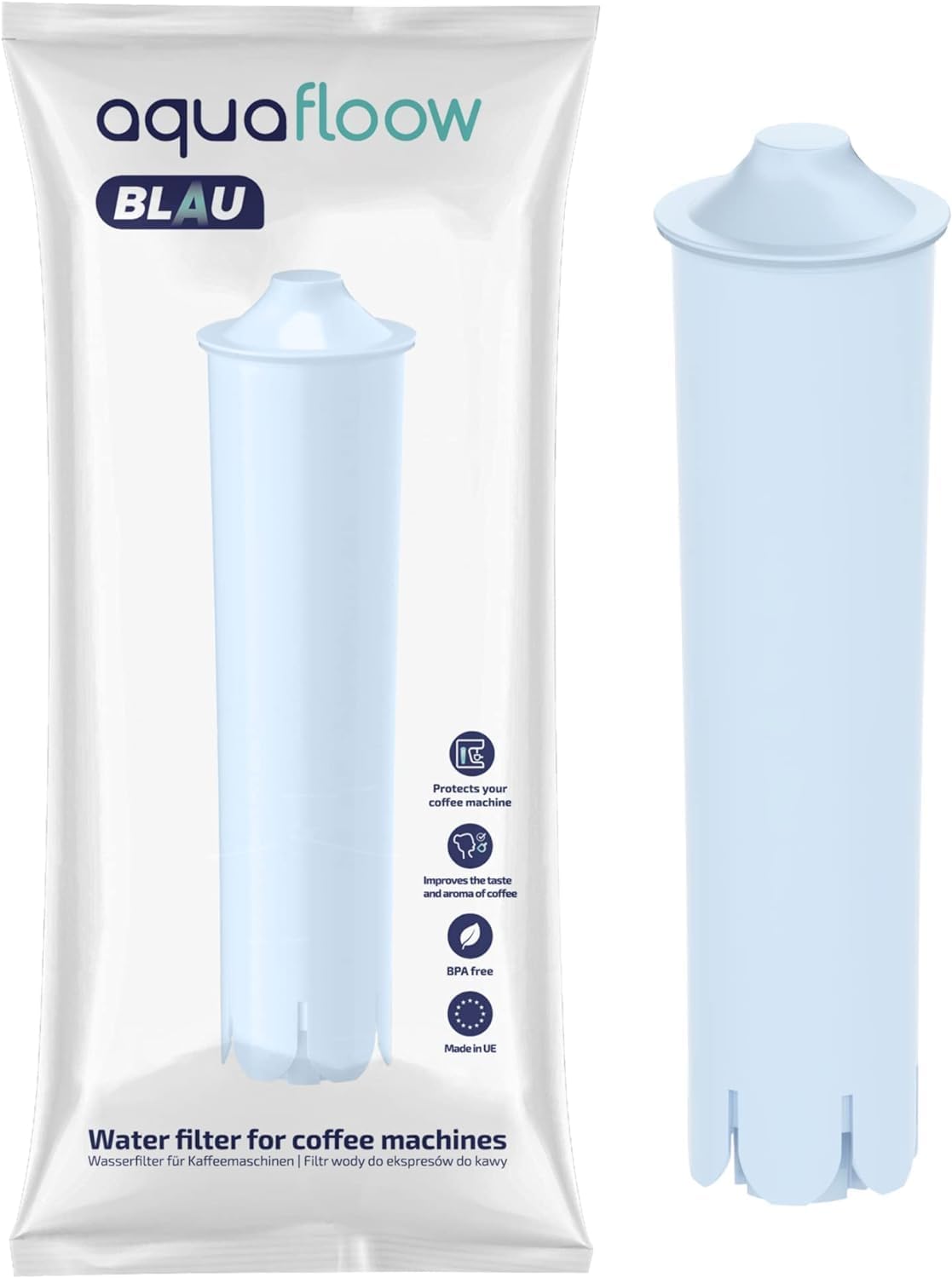 Aquafloow Blue Water Filter for Jura Coffee Machines – 6 Pack