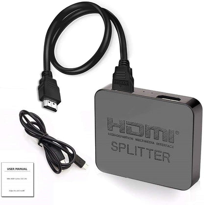 VAV 1x2 HDMI Splitter 4K 30Hz 1 in 2 Out Amplifier for Dual Monitors Supports 3D 1080P for Xbox PS4 Fire Stick Blu Ray Apple TV