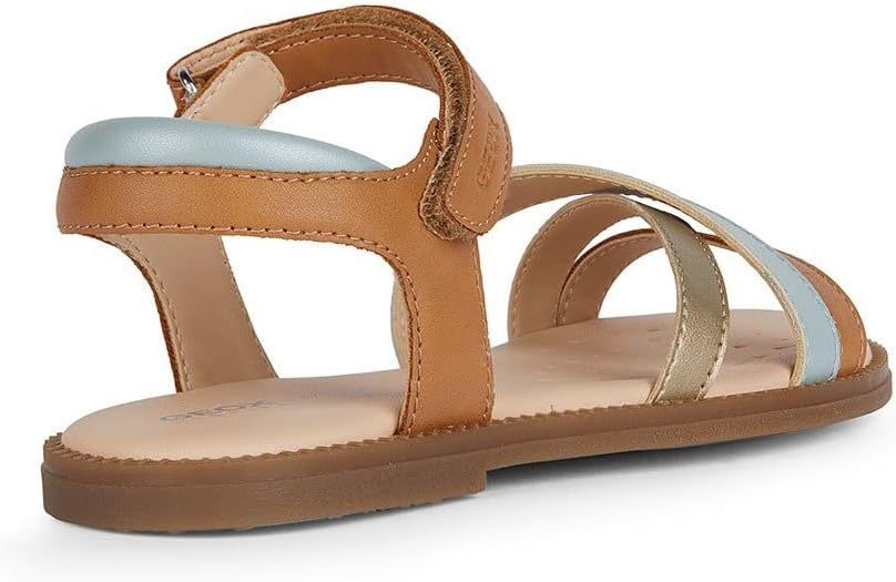 Geox Girls Karly Leather-Style Sandals with Breathable Sole