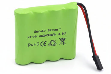 Gecoty 4.8V 2400mAh NiMH Rechargeable RC Battery Pack with JST Plug