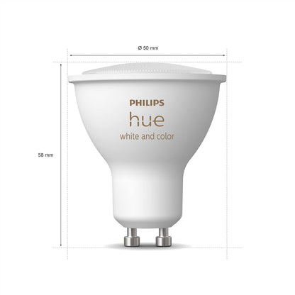 Philips Hue GU10 White & Colour Ambiance 3-Pack Smart LED Bulbs