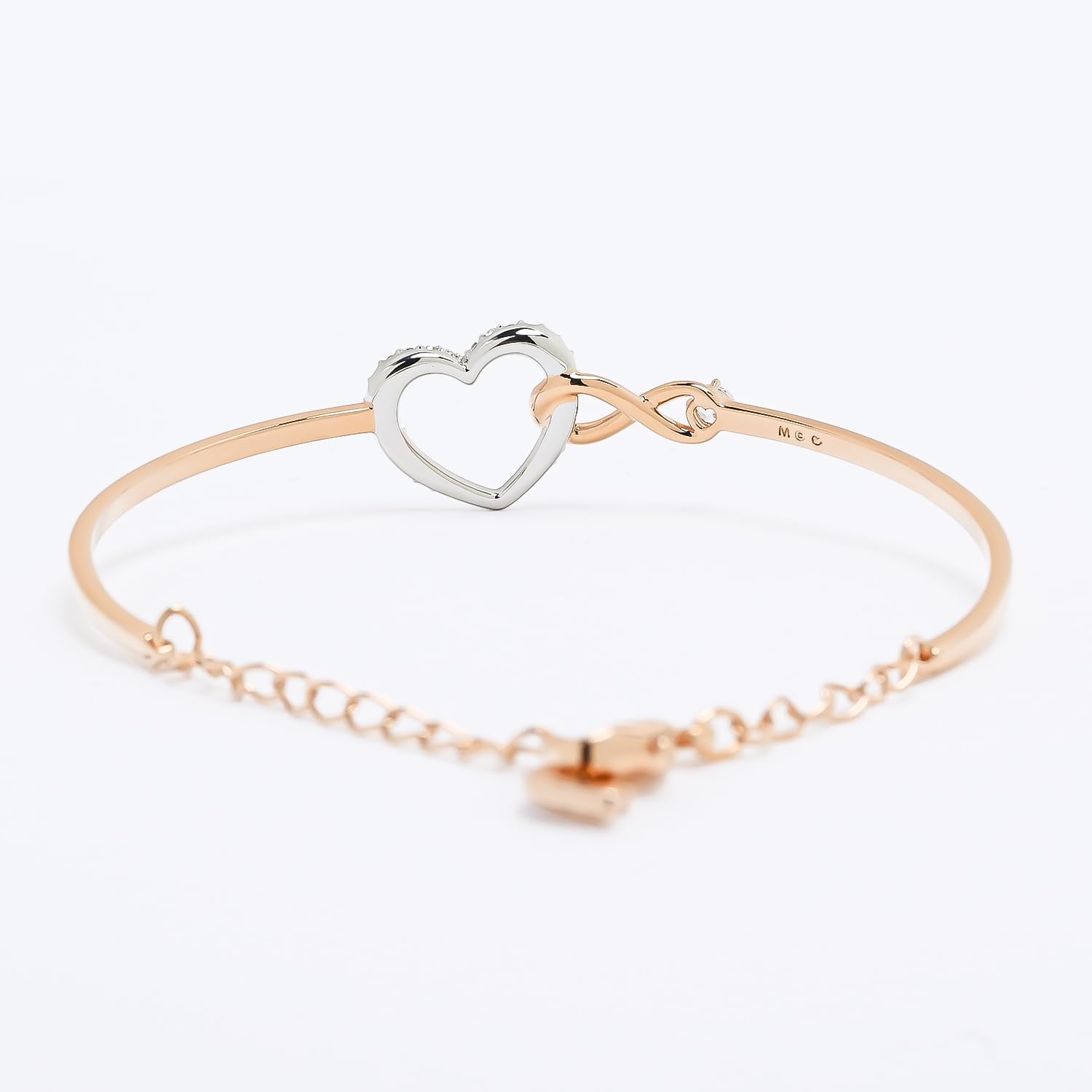 Swarovski Infinity Heart Bangle Rose Gold Crystal Bracelet