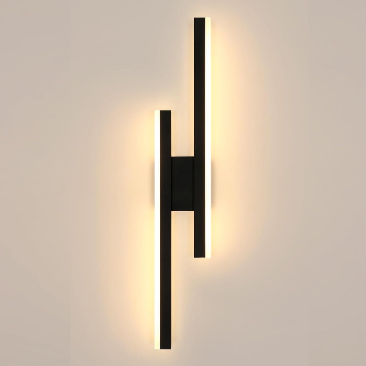 Comely Black LED Wall Light 16W IP44 Warm White 58cm