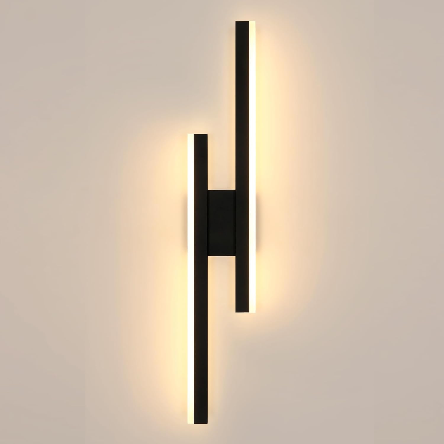 Comely Black LED Wall Light 16W IP44 Warm White 58cm