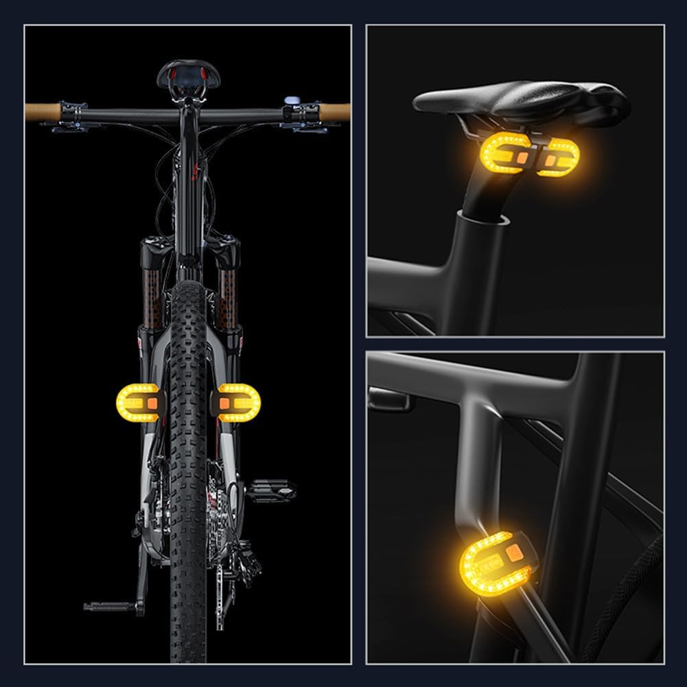 USB Rechargeable Bike Turn Signal Set for Enhanced Night Visibility
