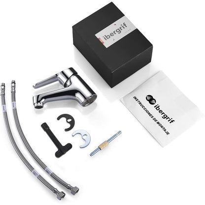 Ibergrif Chrome Basin Tap – Single Lever, Brass Construction, Easy Install
