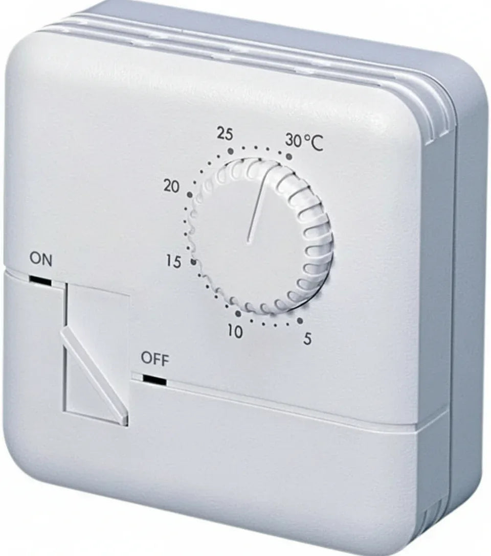 Electraline 59211 Manual Thermostat White Wall-Mount Accurate Temperature Control - Gomix Brands Outlet