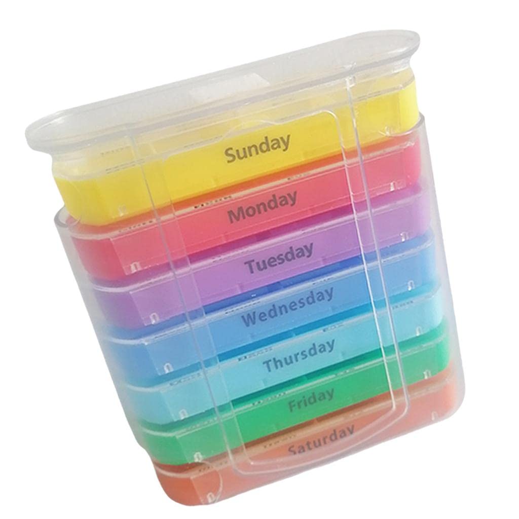 Enakshi 4‑Weekly Pill Organizer with 28 Color‑Coded Compartments – Travel‑Friendly