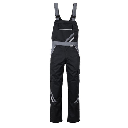 Planam Highline Scratch-Resistant Work Dungarees Black Slate Zinc