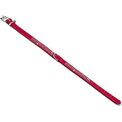 Sparkling Red Dog Collar with Swarovski Trim - 18.5" Luxury Pet Accessory