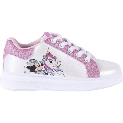 CERDÁ Minnie Mouse White Glitter Kids Trainers – Sporty EU 29